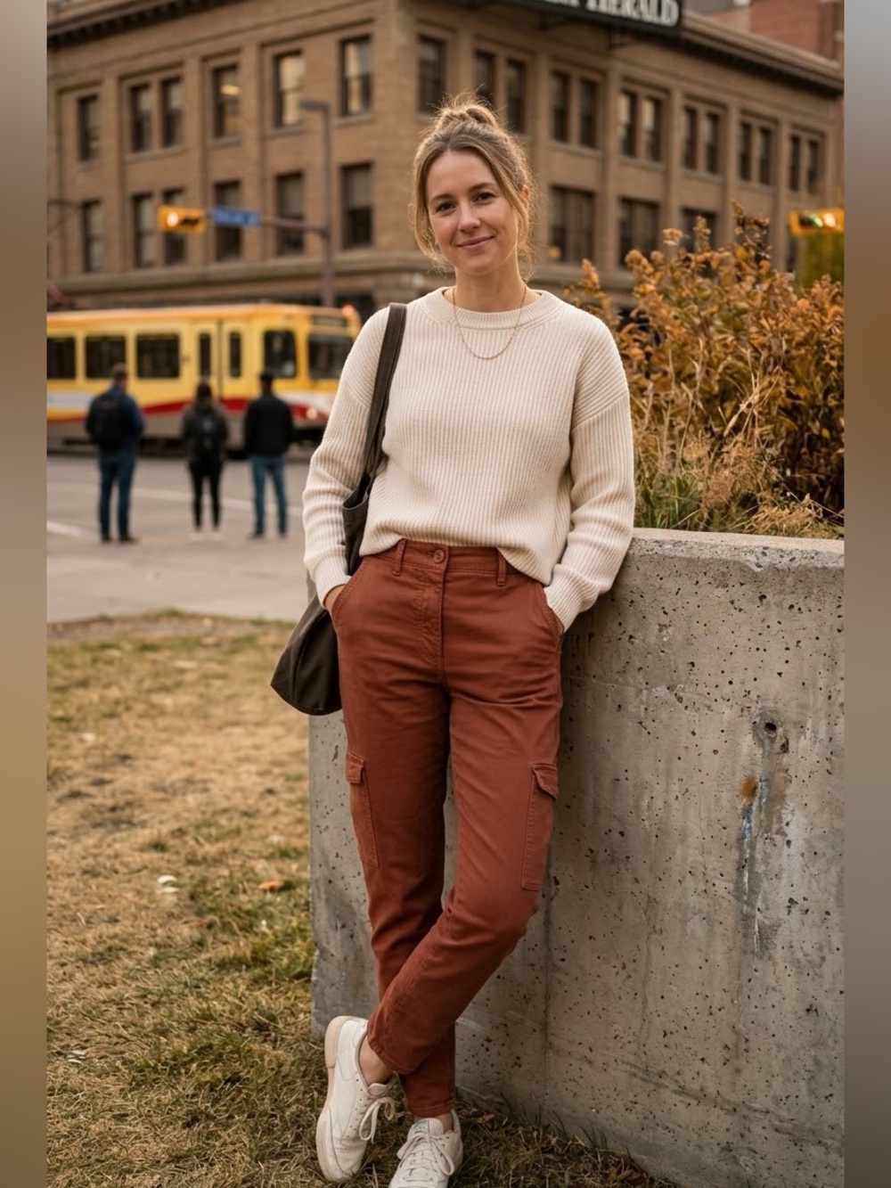 Aritzia Wilfred Free Modern Cargo Pants Size 0 Rust Brown Terracotta High Rise